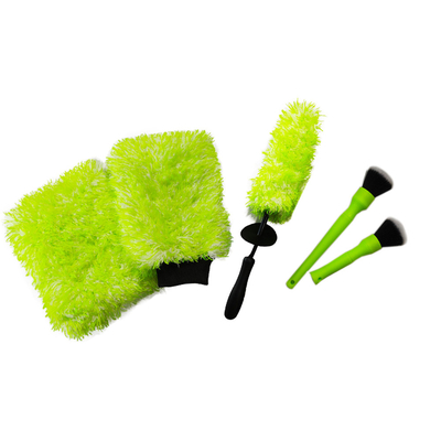 Green PP Car Wheel Brush Set For Car Detailing