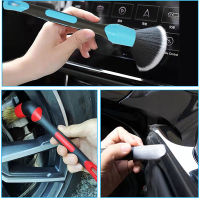 Boar Hair Mixed Plastic Handle Car Interior Detailing Brush OEM Acceptable