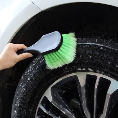 Green PP Hair Car Tire Wheel Washing Cleaning Detailing Brush For Auto Care