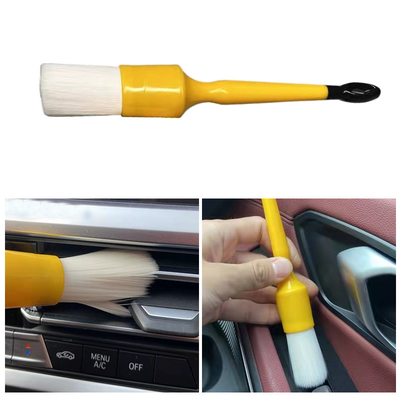 PBT White Plastic Hair Interior Cleaning Tools Car Detailing Brush 5 PCS Set