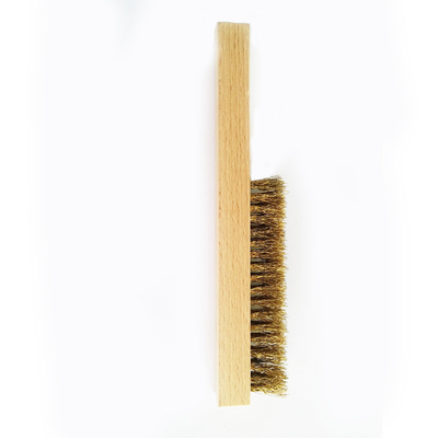 Beech Wood Handle Stainless Steel Wire Brushes Brass Rust Clean 14*10cm