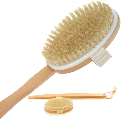 Long Handle Household Cleaning Brushes 16in Natural Boar Bristle