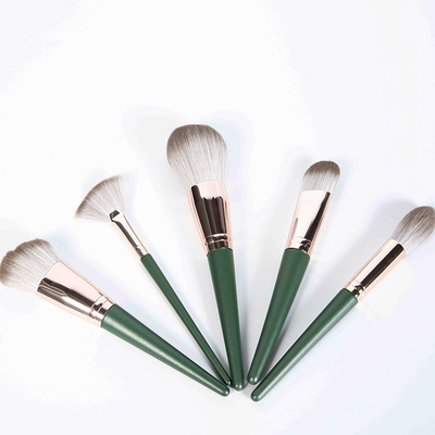 14pcs Soft Full Function Green Makeup Brush With Wood Handle