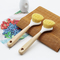 Natural Wooden Long Handle Cleaning Brush for Kitchen Pan Pot Bowl Tableware