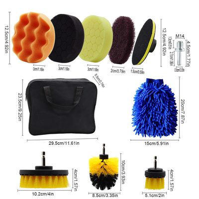 22Pcs Exterior Interior Car Wash Cleaning Tools Kit Drill Brush With Bag