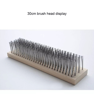 Outdoor Courtyard Cleaning Brush Stainless Steel Wire Sweeping Brush Floor Cleaning Brush with Wood Handle