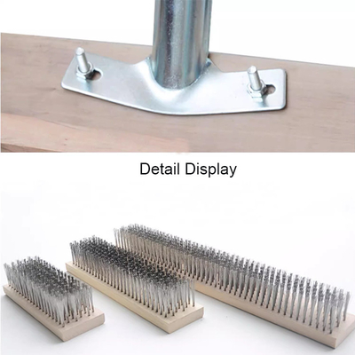 Outdoor Courtyard Cleaning Brush Stainless Steel Wire Sweeping Brush Floor Cleaning Brush with Wood Handle