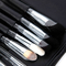 Black Face Makeup Brush Set Synthetic Hair With Leather Bag