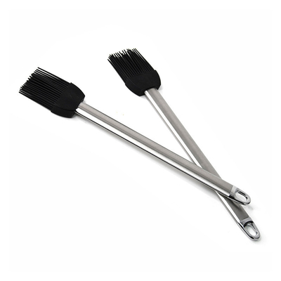 High Temperature Resistant Silicone Barbecur Brush Stainless Steel Handle Baking Oil Brush BBQ Grill Basting Brush